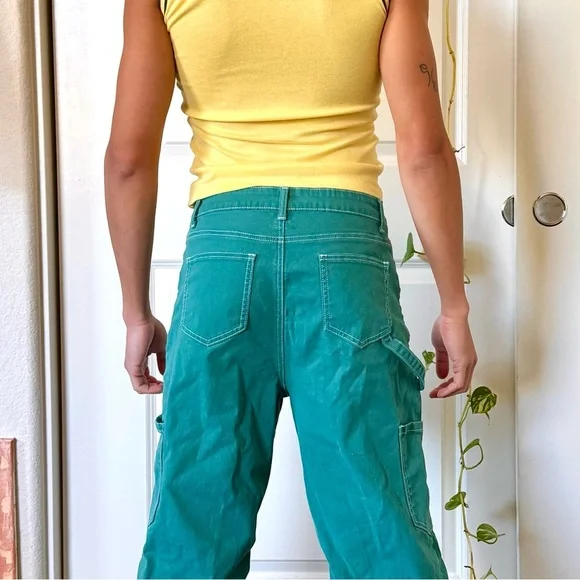 Y2K Teal Baggy Pants - Picture 4 of 6